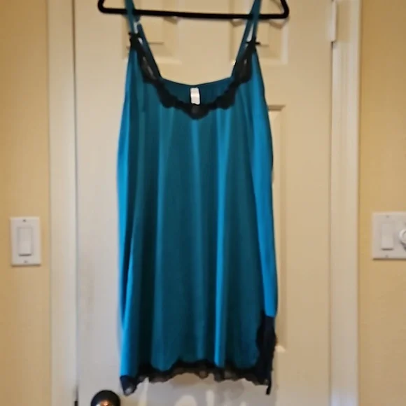 Cacique Teal and Black Lace Nighty in size 22/24 - Picture 2 of 9